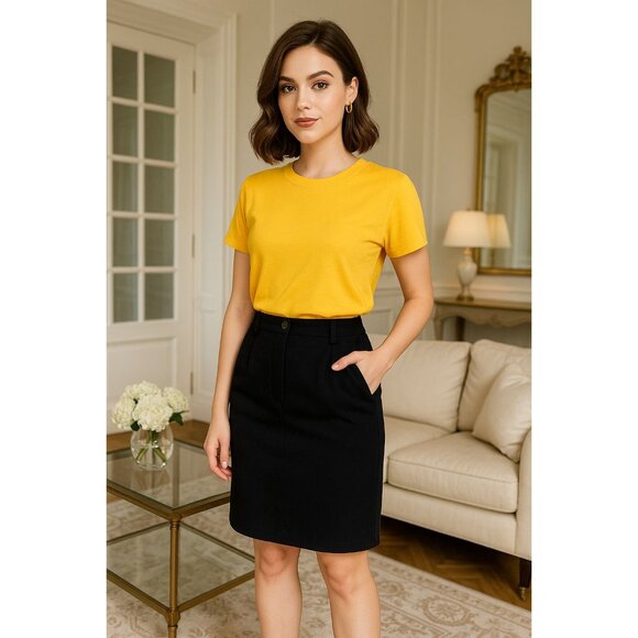 Callahan Lg Anthropology Stevie Knit Skirt Pencil Knee Length Knitwear Pockets - Picture 1 of 8